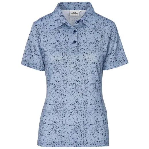 Ladies Flexxion Golf Shirt Blue Front